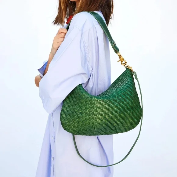 Clare V. Moyen Messengers - Evergreen Woven Checker - Picture 6 of 10